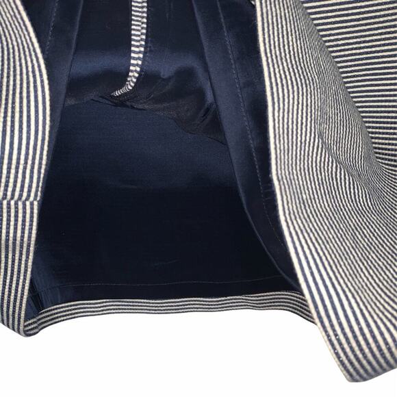Talbots Horizontal Pinstripe Pencil Skirt Navy & White Lined SZ 8 NWOT - Picture 3 of 4